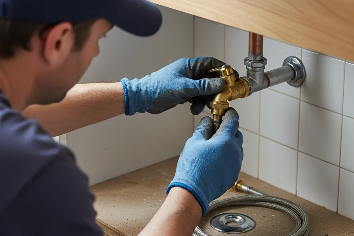 Shutoff valve and fitting work during Burst Pipe Repair in Cliffwood